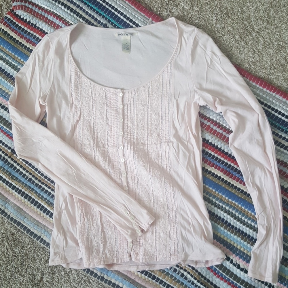 Lucky Brand lace button down shirt